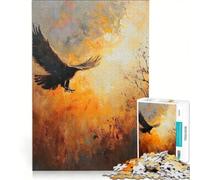 Rompecabezas de 1000 Piezas para Adultos: Pintura al óleo de un águila en Vuelo, Juego Educativo, Entrena tu Cerebro y Tus Manos, Mejora el Amor Entre Parejas 50x75cm