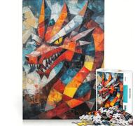 Rompecabezas de 1000 Piezas para Adultos: Pintura al óleo de un dragón, Juego Educativo, Entrena tu Cerebro y Tus Manos, Mejora el Amor Entre Parejas 50x75cm