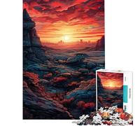 Rompecabezas de 1000 Piezas para Adultos Pintura al óleo del Desierto rocoso Rompecabezas para Adultos Juego de ingenio decoración de Pared cumpleaños y Navidad (tamaño 38x52cm)