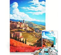 Rompecabezas de 1000 Piezas para Adultos Pintura al óleo del Priorat España Juegos Familiares Divertidos y con Humor Un Juego de desafío único 38x26cm