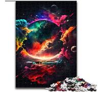 Rompecabezas de 1000 Piezas para Adultos, Pintura Colorida del Universo, Hecho de Madera, Actividad Divertida para el hogar, 50x75cm, decoración artística DIY, Regalo de cumpleaños