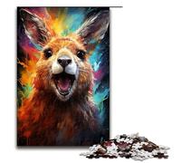 Rompecabezas de 1000 Piezas para Adultos Pintura de Canguro Colorido Rompecabezas para Juego Educativo desafío Juguete Obra de Arte Regalo 75 x 50 cm
