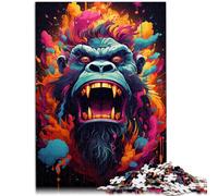 Rompecabezas de 1000 piezas para adultos, pintura de color orangután, patrón de ensamblaje único de cumpleaños de 19.7 x 29.5 pulgadas para adolescentes de 14 años en adelante