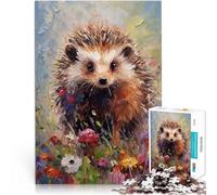 Rompecabezas de 1000 Piezas para Adultos Pintura de Erizo con Paleta Juego desafiante Actividades Divertidas en casa, Regalos de cumpleaños, Regalos de Viaje, 52x38cm