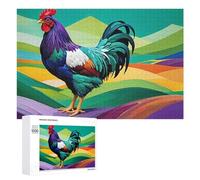 Rompecabezas de 1000 piezas para adultos, pintura de gallo colorido, rompecabezas para adultos, rompecabezas para mejorar la memoria, cumpleaños y regalos únicos, 1000 piezas