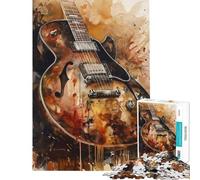 Rompecabezas de 1000 Piezas para Adultos Pintura de Guitarra de Cuerpo Hueco Rompecabezas para Adultos Juego de ingenio decoración del hogar Juego desafiante Regalos (tamaño 50x75cm)