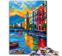 Rompecabezas de 1000 Piezas para Adultos, Pintura de la Costa de Nápoles, Italia, para Adolescentes, Juego desafiante, Juguetes, decoración de Pared, cumpleaños y Navidad, 50x75cm