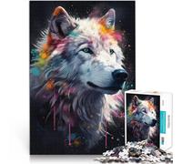 Rompecabezas de 1000 Piezas para Adultos Pintura de Lobo ártico Juegos educativos Decoración del hogar Decoración 38x26cm