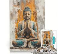 Rompecabezas de 1000 Piezas para Adultos: Pintura de meditación de Buda, Juego de ingenio, desafiante para completar, fortalece el Amor Entre Parejas, 38x52cm