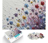 Rompecabezas de 1000 Piezas para Adultos Pintura de un Campo de Flores de Colores Aprendizaje Educativo Juego de desafío único 52x38cm