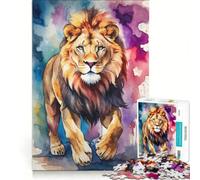 Rompecabezas de 1000 Piezas para Adultos Pintura de un león Caminando Juguetes para armar interacción Entre Padres e Hijos fortalece el Amor Entre Parejas 38x52cm