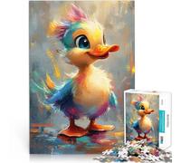 Rompecabezas de 1000 Piezas para Adultos Pintura de un Lindo Patito Juego desafiante y Juego Familiar Lista de Deseos con Papá Noel 38x26cm