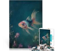 Rompecabezas de 1000 Piezas para Adultos Pintura de un Lindo pez Juguete de desafío de Juego Educativo Regalos de Amigo Secreto 38x26cm