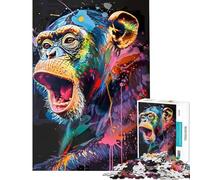 Rompecabezas de 1000 Piezas para Adultos Pintura Pop Art de Monos Actividades Divertidas para Hacer en casa Arte de Pared Juegos relajantes Apto para Mayores de 14 años (50x75cm)