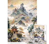 Rompecabezas de 1000 Piezas para Adultos Pinturas clásicas Chinas decoración del hogar Juguetes Ideas de Regalo Juego Educativo Adecuado para decoración de Escritorio tamaño 38x26cm