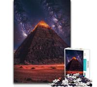 Rompecabezas de 1000 Piezas para Adultos, pirámide bajo la Vía Láctea, decoración artística para el hogar, Juego práctico, Apto para Mayores de 14 años, 38x26cm