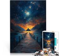 Rompecabezas de 1000 Piezas para Adultos Pirámide bajo Las Estrellas Juego Intelectual de Juguete decoración de Pared 75x50cm