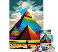 Rompecabezas de 1000 piezas para adultos Pirámide de Giza Egipto Colores Desafío de inteligencia cerebral Juguetes adictivos Juegos divertidos Actividades familiares Regalos de amigo invisible 75x50cm