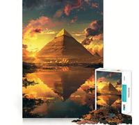 Rompecabezas de 1000 Piezas para Adultos, Pirámide del Crepúsculo, Giza, Corte Exacto, Arte, Juego Creativo para ejercitar la Mente, Juego de Ocio, Divertido, Regalo de cumpleaños (38x52cm)