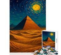Rompecabezas de 1000 Piezas para Adultos pirámide egipcia bajo un Cielo Estrellado Juguete Educativo Regalo de cumpleaños Juegos de relajación colección de Artistas Bellas Artes tamaño 38x52cm