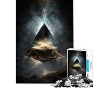 Rompecabezas de 1000 Piezas para Adultos Pirámide Espacial Juego desafiante Juguetes relajantes Regalos Ideales para Mujeres Excelentes Regalos y Juguetes (tamaño 38x26cm)