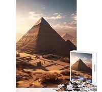 Rompecabezas de 1000 Piezas para Adultos pirámides al Atardecer en Giza decoración del hogar Juguetes Regalos de Amigo Secreto Juego práctico Entrena tu Cerebro y Tus Manos tamaño 50x75cm