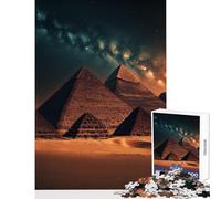 Rompecabezas de 1000 Piezas para Adultos pirámides al Atardecer Juguete de Giza decoración de Pared Gran Regalo para Juegos Juegos de relajación Mejora del Amor Entre Parejas tamaño 38x52cm