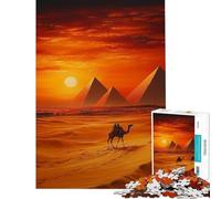 Rompecabezas de 1000 Piezas para Adultos pirámides Atardecer Juguetes educativos Juegos prácticos Aprendizaje Ideas de Regalos educativos (tamaño 38x52cm)