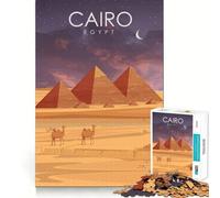Rompecabezas de 1000 Piezas para Adultos Pirámides de El Cairo,Egipto Arte Juego de ingenio,Divertido y Relajante Regalo Ideal para Navidad o para el Tiempo Libre (38x26cm)