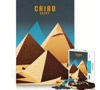 Rompecabezas de 1000 Piezas para Adultos Pirámides de El Cairo,Egipto Diseño de Ajuste Juego de lógica Divertido Juguete de Juego Libre Regalo de cumpleaños (38x26cm)