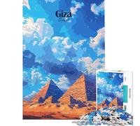 Rompecabezas de 1000 Piezas para Adultos Pirámides de Giza Egipto Juego Educativo desafío Juguete Juego Familiar desafío difícil Ideas para Regalos (tamaño 38x26cm)