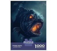 Rompecabezas De 1000 Piezas para Adultos Piranha Evil Scary Horror Rompecabezas para Adultos Juguetes Antiestrés Regalos para Mujeres Regalos De Juegos Desafiantes 52x38cm/1000pcs