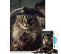 Rompecabezas de 1000 Piezas para Adultos Piratas Gatos V,Corte Premium,Divertido,Estimulante para el Cerebro,Juego Relajante, Tranquilo (50x75cm)