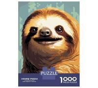 Rompecabezas De 1000 Piezas para Adultos Pixel Art Cute Sloth Face Rompecabezas para Adultos Juegos Familiares Patrón De Montaje 70x50cm/1000pcs