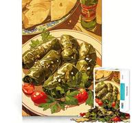 Rompecabezas de 1000 Piezas para Adultos Plato de dolma con Aperitivos y Bebidas Diversión para ejercitar la Mente Juego Casual para divertirse en cumpleaños (38x26cm)