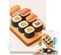Rompecabezas de 1000 Piezas para Adultos Plato de Sushi con Wasabi, Ajuste, Arte, Juego Mental, Regalo, Juego Lento, Arte de Pared navideño (38x26cm)