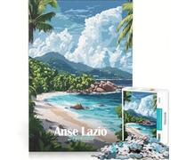 Rompecabezas de 1000 Piezas para Adultos: Playa ANSE Lazio, Seychelles, Juguete Educativo, desafío exigente, colección de Artistas, Bellas Artes 38x52cm