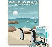 Rompecabezas de 1000 Piezas para Adultos Playa Boulders,Sudáfrica,Corte Premium,Juego,Mente Inteligente,Actividad,Paz,diversión,cumpleaños,Arte,Juego (38x26cm)