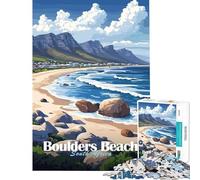Rompecabezas de 1000 Piezas para Adultos Playa Boulders Sudáfrica Reto Educativo Regalos para Mujeres Juego práctico para Mayores de 14 años 38x52cm