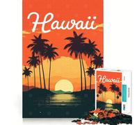 Rompecabezas de 1000 Piezas para Adultos Playa de Hawái,Cala,Diversión,Juego Inteligente,Desafío,Juego Tranquilo,Regalo de cumpleaños para Aficionados (38x52cm)