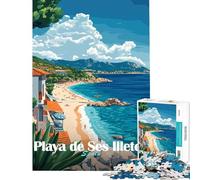 Rompecabezas de 1000 Piezas para Adultos Playa De SES Illetes Beach Un Reto para completar Decoración Juegos Divertidos Apto para Mayores de 14 años (38x52cm)