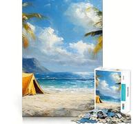 Rompecabezas de 1000 Piezas para Adultos Playa Tropical, Camping, Juego de lógica de Ajuste Exacto, Juguete Divertido, Juego de Juego Libre, Regalo de cumpleaños (38x26cm)