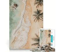 Rompecabezas de 1000 Piezas para Adultos Playa Tropical, Vista aérea, decoración, Juguete para ejercitar la Mente, Entretenimiento Casual, (38x26cm)
