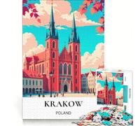 Rompecabezas de 1000 Piezas para Adultos: Plaza Mayor de Cracovia, Juegos educativos, Carrera de Velocidad Manual, Toda la Familia 38x52cm
