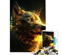 Rompecabezas de 1000 Piezas para Adultos Poderoso Lobo y eléctrico Un Reto para completar Ideal para Pasar el Tiempo en casa Juego práctico para Mayores de 14 años (38x26cm)