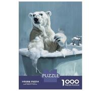 Rompecabezas De 1000 Piezas para Adultos Polar Bear Bath Tub Wash Rompecabezas para Adultos Juegos De Relajación Una Obra De Arte Regalos para Amigos Y Familiares 70x50cm/1000pcs