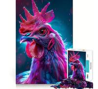 Rompecabezas de 1000 Piezas para Adultos Pollo,Espacio,Animal,Corte preciso,Divertido Rompecabezas,Regalo de Ocio,Tiempo Libre,Decoración navideña,Regalo (38x26cm)
