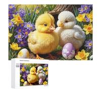 Rompecabezas de 1000 piezas para adultos, pollos de Pascua en primavera, jardín, para adultos, juegos familiares, regalos para mujeres, interacción entre padres e hijos, 1000 piezas