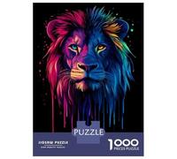 Rompecabezas De 1000 Piezas para Adultos Pop Art Rainbow Lion Portr Rompecabezas para Adultos Juegos Relajantes Regalo De Cumpleaños Regalos Y Cumpleaños Únicos 38x26cm/1000pcs