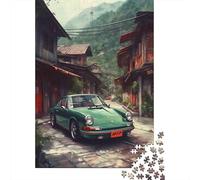 Rompecabezas de 1000 Piezas para Adultos Porsche 911 Vintage Asia Rompecabezas Cuadrados creativos para Adultos, Rompecabezas de Madera para decoración del hogar, 1000 Piezas (29.5 x 19.7 in)